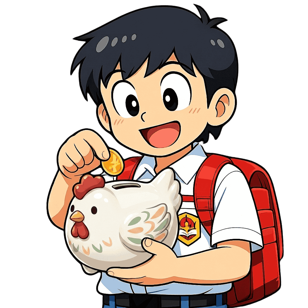 Siswa menabung dengan celengan